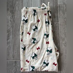 Peanuts snoopy Bow pajama lounge pants -  (size large)